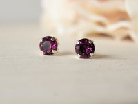 Amethyst Crystal Stud Earrings
